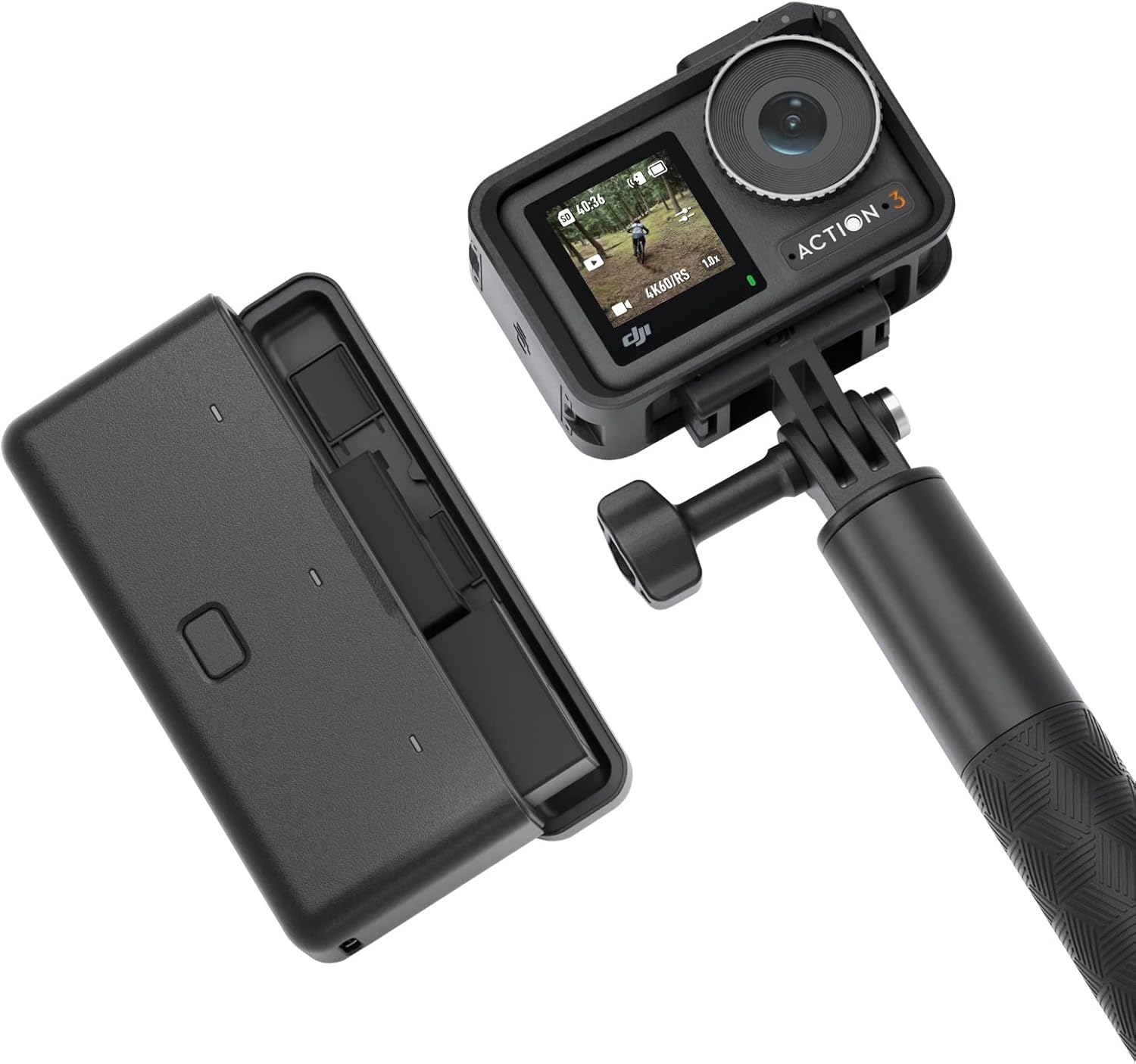 DJI Osmo Action 3 Adventure Combo, Waterproof Action Camera with 4K HDR, 10-Bit Color Depth, HorizonSteady, Cold Resistant & Long-Lasting, Extension Rod, Vlogging Camera for YouTube