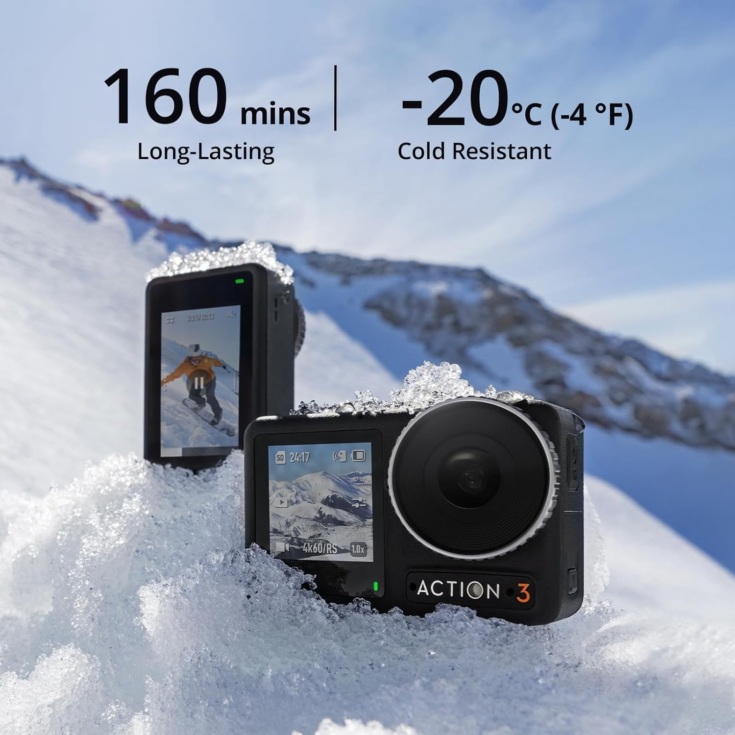 DJI Osmo Action 3 Adventure Combo, Waterproof Action Camera with 4K HDR, 10-Bit Color Depth, HorizonSteady, Cold Resistant & Long-Lasting, Extension Rod, Vlogging Camera for YouTube - Image 3
