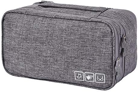 Travel Underwear Organizer, Bra Underwear Travel Packing Organizer Waterproof Pack Cube Lingerie Socks Bag Layer Cosmetic Bag Bra Bag for Travel(Grey)